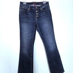 NWOT Jennifer Lopez Dark Wash Button Fly Bootcut Jeans Size 8